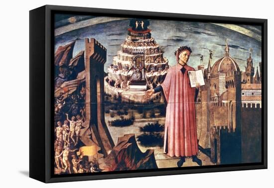 Dante and His Poem the 'Divine Comedy, 1465-Domenico di Michelino-Framed Premier Image Canvas