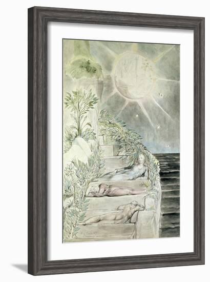 Dante and Statius Sleeping, Virgil Watching-William Blake-Framed Giclee Print