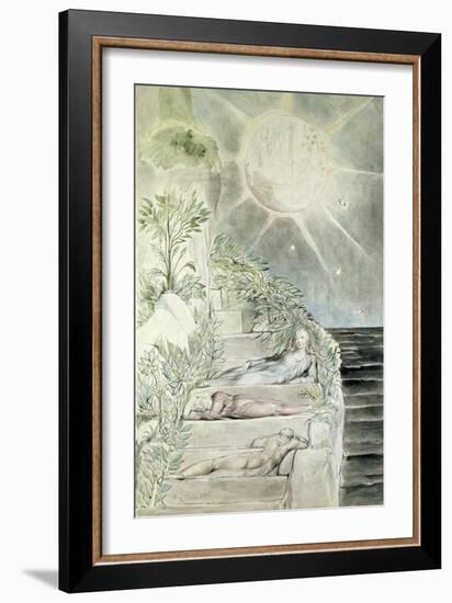 Dante and Statius Sleeping, Virgil Watching-William Blake-Framed Giclee Print