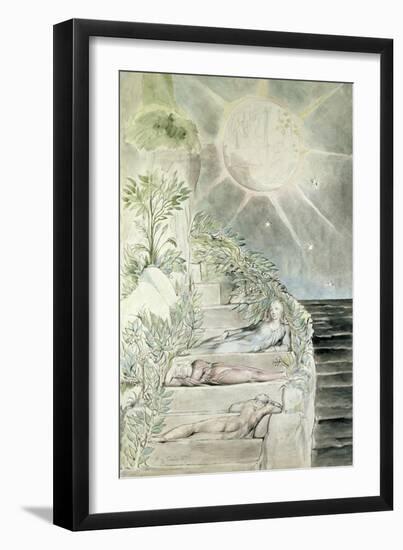 Dante and Statius Sleeping, Virgil Watching-William Blake-Framed Giclee Print