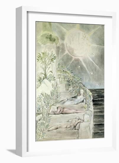 Dante and Statius Sleeping, Virgil Watching-William Blake-Framed Giclee Print