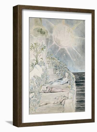 Dante and Statius Sleeping-William Blake-Framed Giclee Print