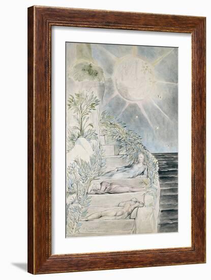 Dante and Statius Sleeping-William Blake-Framed Giclee Print