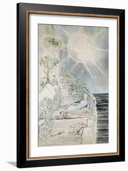 Dante and Statius Sleeping-William Blake-Framed Giclee Print