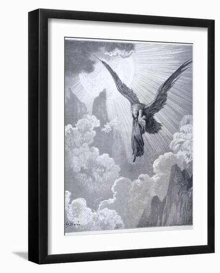Dante and the Eagle, from 'The Divine Comedy' (Purgatorio) by Dante Alighieri (1265-1321)…-Gustave Doré-Framed Giclee Print