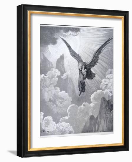 Dante and the Eagle, from 'The Divine Comedy' (Purgatorio) by Dante Alighieri (1265-1321)…-Gustave Doré-Framed Giclee Print