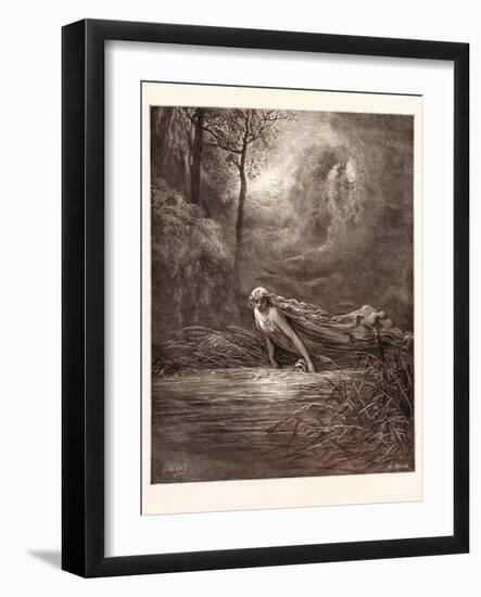 Dante and the River of Lethe-Gustave Dore-Framed Premium Giclee Print