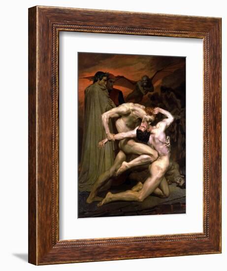 Dante and Virgil in Hell, 1850-William Adolphe Bouguereau-Framed Premium Giclee Print