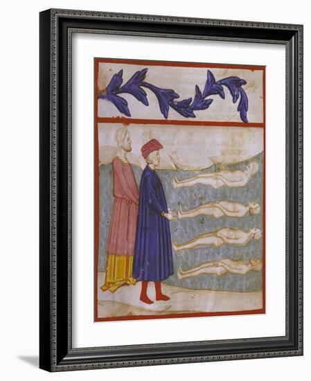 Dante and Virgil in Hell, Scene from Canto XXXIII from Divine Comedy-Dante Alighieri-Framed Giclee Print