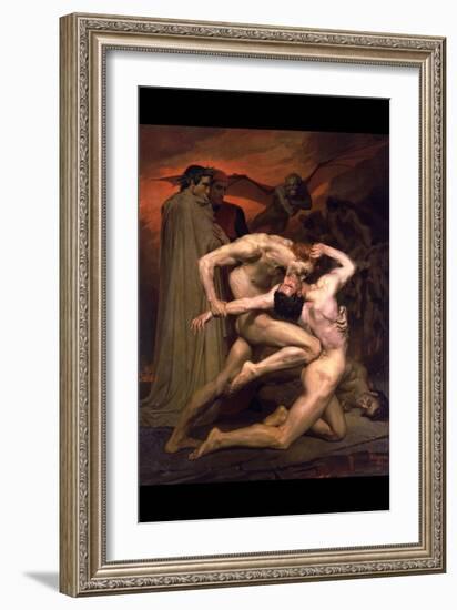 Dante and Virgil in Hell-William Adolphe Bouguereau-Framed Art Print