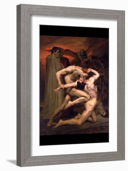 Dante and Virgil in Hell-William Adolphe Bouguereau-Framed Art Print