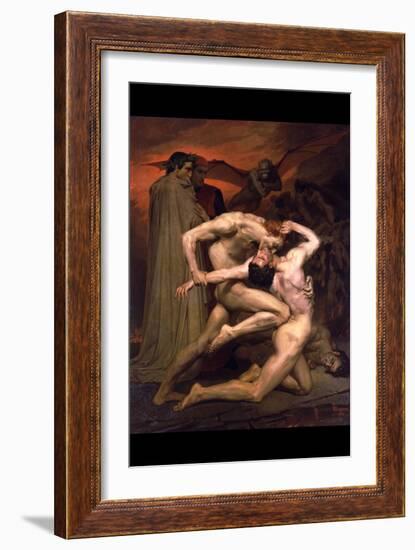 Dante and Virgil in Hell-William Adolphe Bouguereau-Framed Art Print