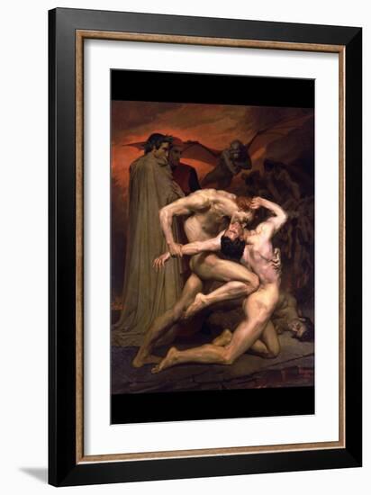 Dante and Virgil in Hell-William Adolphe Bouguereau-Framed Art Print