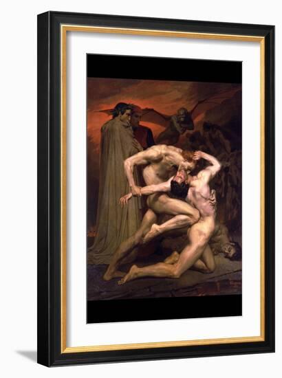 Dante and Virgil in Hell-William Adolphe Bouguereau-Framed Art Print