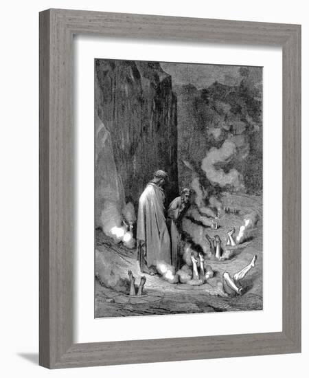 Dante and Virgil in the Inferno, 1863-Gustave Doré-Framed Giclee Print