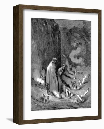 Dante and Virgil in the Inferno, 1863-Gustave Doré-Framed Giclee Print