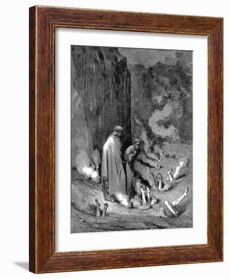 Dante and Virgil in the Inferno, 1863-Gustave Doré-Framed Giclee Print