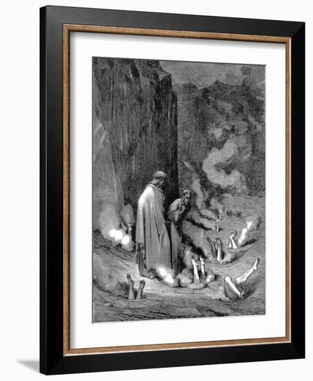 Dante and Virgil in the Inferno, 1863-Gustave Doré-Framed Giclee Print