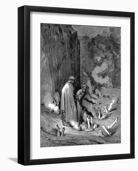 Dante and Virgil in the Inferno, 1863-Gustave Doré-Framed Giclee Print