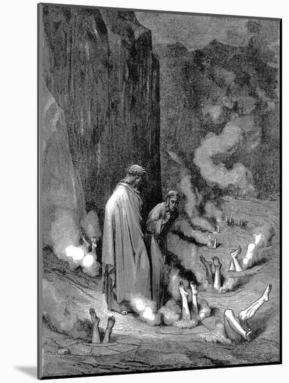 Dante and Virgil in the Inferno, 1863-Gustave Doré-Mounted Giclee Print