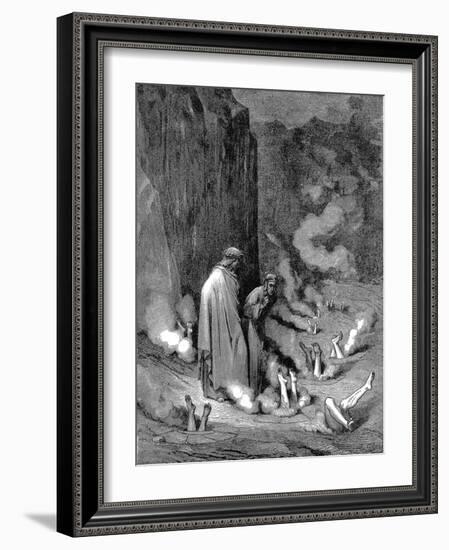 Dante and Virgil in the Inferno, 1863-Gustave Doré-Framed Giclee Print