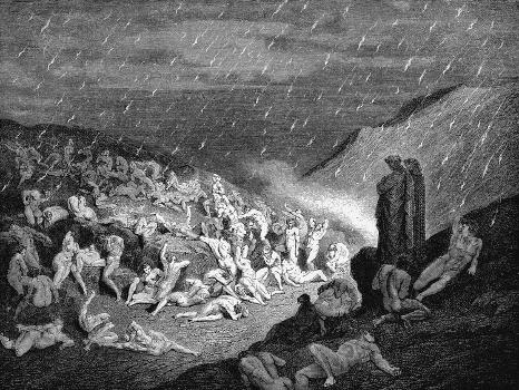 Dante and Virgil looking into the inferno, 1863 - Stock Image - C045/4482 -  Science Photo Library