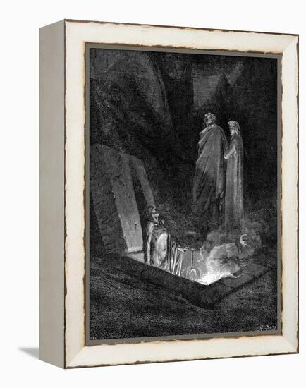 Dante and Virgil Looking into the Inferno, 1863-Gustave Doré-Framed Premier Image Canvas