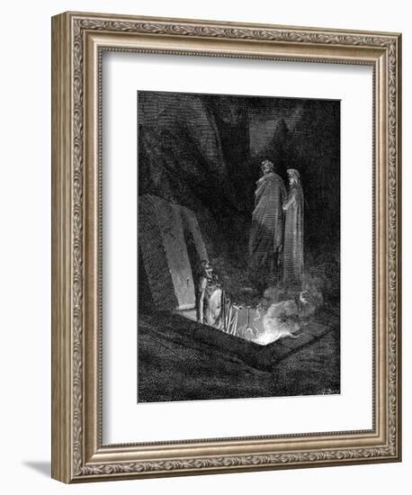 Dante and Virgil Looking into the Inferno, 1863-Gustave Doré-Framed Giclee Print