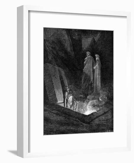 Dante and Virgil Looking into the Inferno, 1863-Gustave Doré-Framed Giclee Print