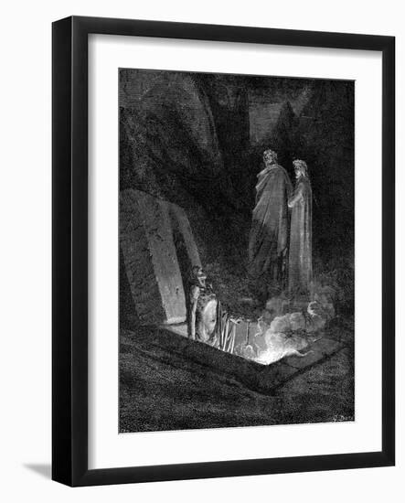 Dante and Virgil Looking into the Inferno, 1863-Gustave Doré-Framed Giclee Print