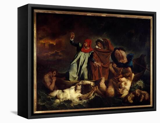 Dante Et Virgil Ou La Barque De Dante Illustration Pour Chant VIII De “” La Divine Comedie”” (Divin-Ferdinand Victor Eugene Delacroix-Framed Premier Image Canvas