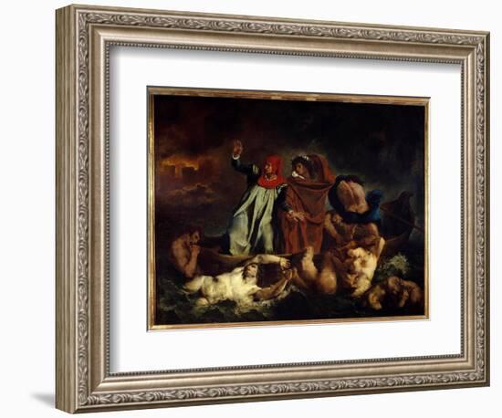 Dante Et Virgil Ou La Barque De Dante Illustration Pour Chant VIII De “” La Divine Comedie”” (Divin-Ferdinand Victor Eugene Delacroix-Framed Giclee Print