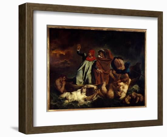 Dante Et Virgil Ou La Barque De Dante Illustration Pour Chant VIII De “” La Divine Comedie”” (Divin-Ferdinand Victor Eugene Delacroix-Framed Giclee Print