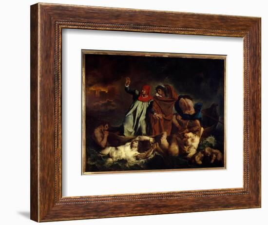 Dante Et Virgil Ou La Barque De Dante Illustration Pour Chant VIII De “” La Divine Comedie”” (Divin-Ferdinand Victor Eugene Delacroix-Framed Giclee Print