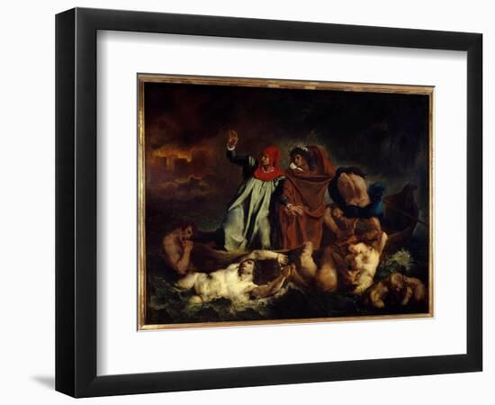 Dante Et Virgil Ou La Barque De Dante Illustration Pour Chant VIII De “” La Divine Comedie”” (Divin-Ferdinand Victor Eugene Delacroix-Framed Giclee Print