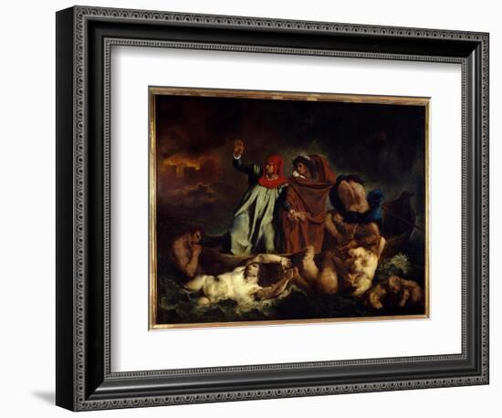 Dante Et Virgil Ou La Barque De Dante Illustration Pour Chant VIII De “” La Divine Comedie”” (Divin-Ferdinand Victor Eugene Delacroix-Framed Giclee Print