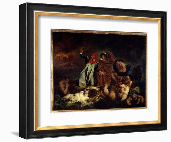 Dante Et Virgil Ou La Barque De Dante Illustration Pour Chant VIII De “” La Divine Comedie”” (Divin-Ferdinand Victor Eugene Delacroix-Framed Giclee Print