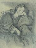 Study of Jane Morris Asleep in an Upholstered Armchair-Dante Gabriel Charles Rossetti-Giclee Print