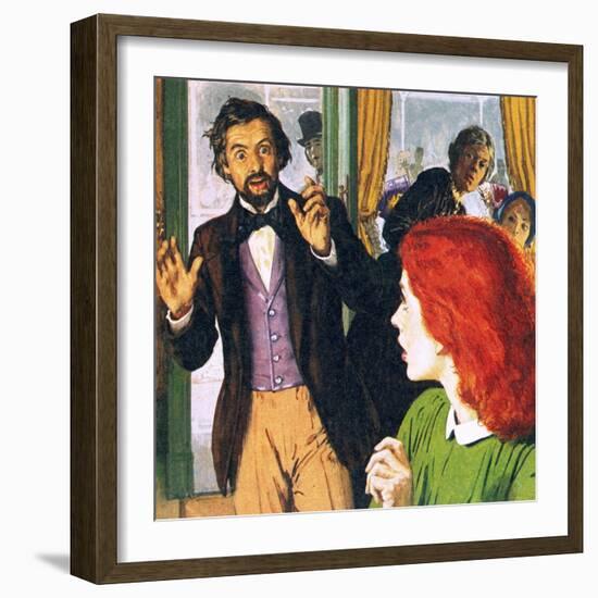 Dante Gabriel Rossetti and His Perfect Model, Elizabeth Siddal-English School-Framed Giclee Print