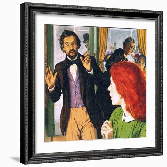 Dante Gabriel Rossetti and His Perfect Model, Elizabeth Siddal-English School-Framed Giclee Print