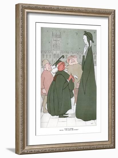 Dante in Oxford; Proctor:'Your Name and College?, 1904-Max Beerbohm-Framed Giclee Print