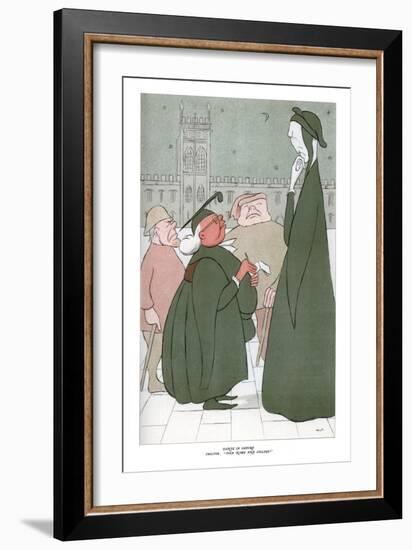 Dante in Oxford; Proctor:'Your Name and College?, 1904-Max Beerbohm-Framed Giclee Print