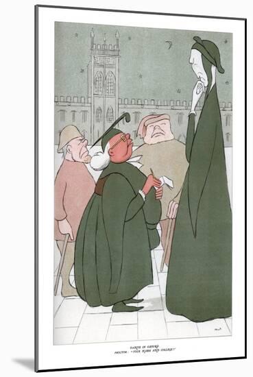 Dante in Oxford; Proctor:'Your Name and College?, 1904-Max Beerbohm-Mounted Giclee Print