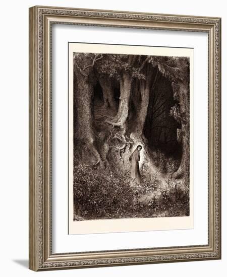 Dante in the Gloomy Wood-Gustave Dore-Framed Giclee Print