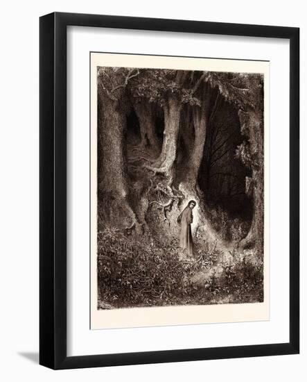 Dante in the Gloomy Wood-Gustave Dore-Framed Giclee Print