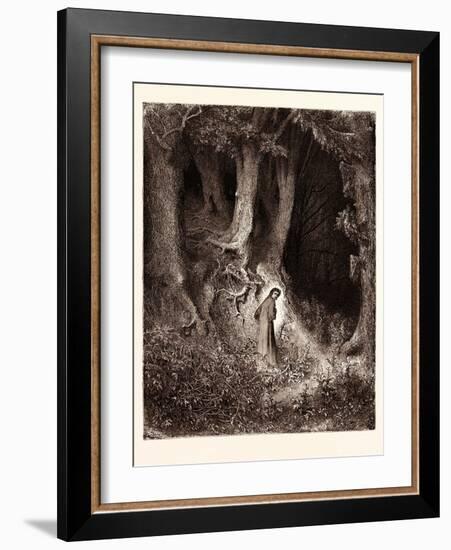 Dante in the Gloomy Wood-Gustave Dore-Framed Giclee Print