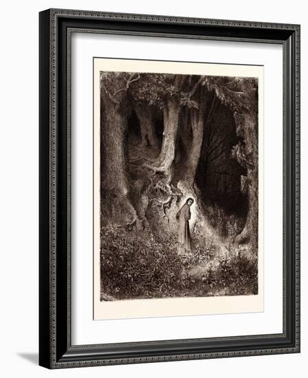 Dante in the Gloomy Wood-Gustave Dore-Framed Giclee Print