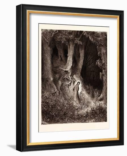 Dante in the Gloomy Wood-Gustave Dore-Framed Giclee Print