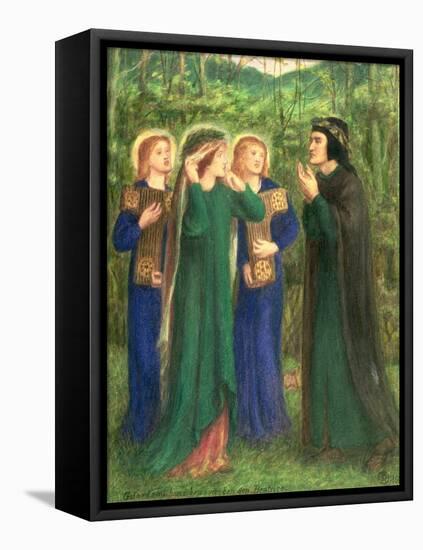 Dante Meeting Beatrice, 1864-Dante Gabriel Rossetti-Framed Premier Image Canvas