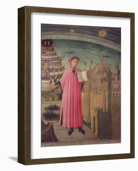 Dante Reading from the 'Divine Comedy' (Detail)-Domenico di Michelino-Framed Giclee Print
